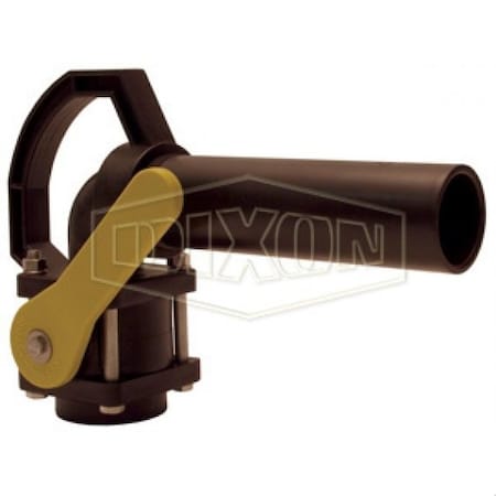 Dixon Ball Valve with Nozzle, 1-1/2 in Nominal, FNPT End Style, Polypropylene Body, Full Port, FKM/PTFE So PVFPN150